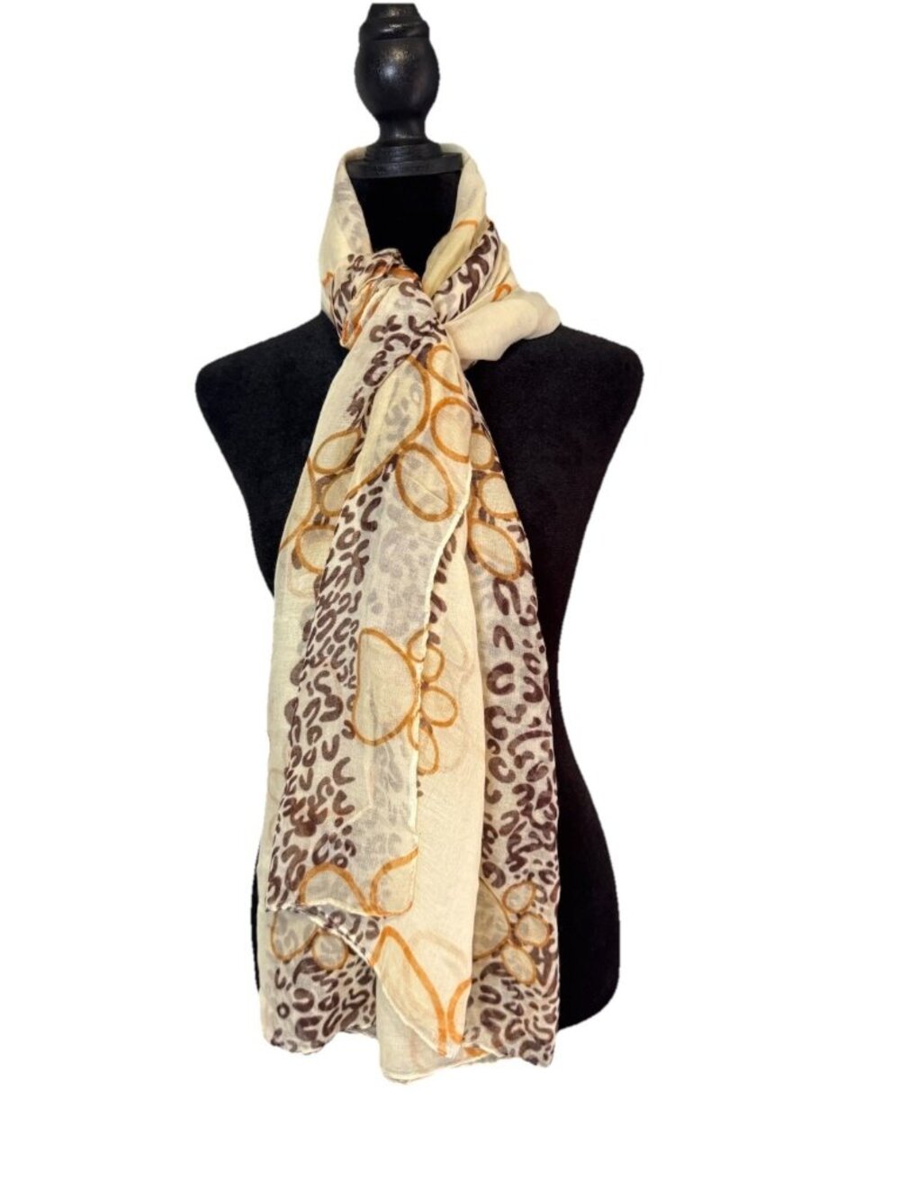 Leopard Print Paw Scarf Large Fashion Pashimina Shawl Wrap Oversized  70x 92